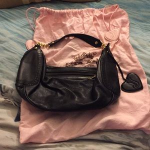 Black leather Juicy Couture Zippered Purse